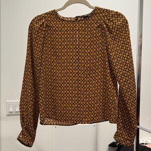 Elegant Mustard and Black Women's Blouse